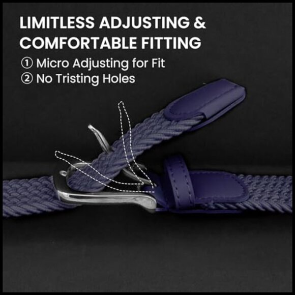 Braided Elastic Fabric Stretch Canvas Woven Belt for Sports Hiking main image 5